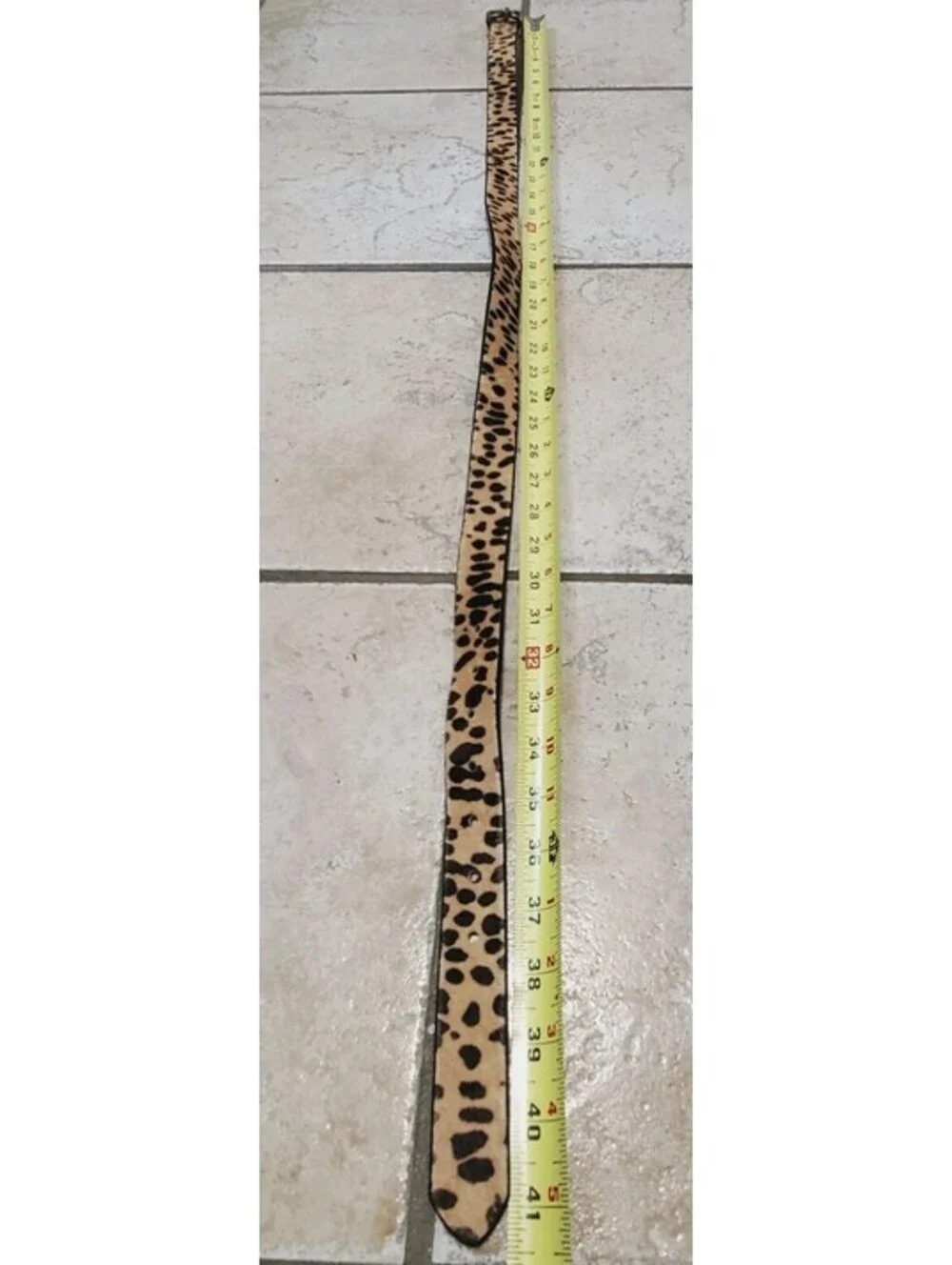 J Crew Leopard Hair Print Belt Brown Animal Print Leather Medium 41